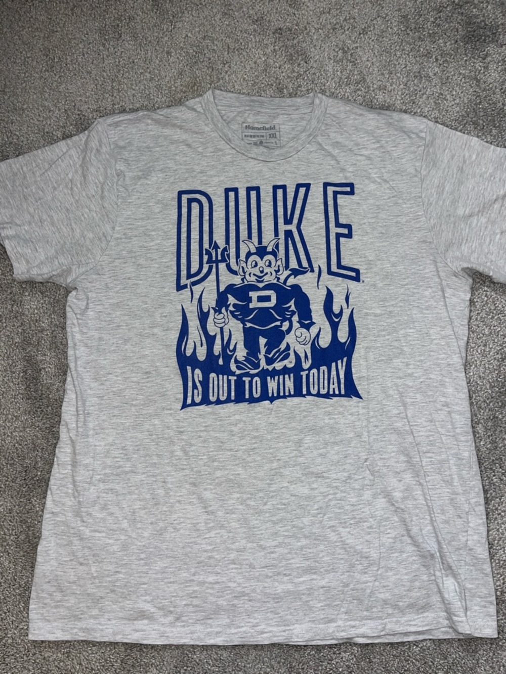 Gray Duke Royal Blue Devils Cute Devil Hell basketball Athletic fit t shirt XXL